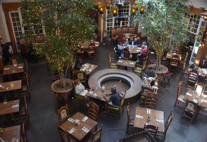 inside the La Fonda hotel lunch room